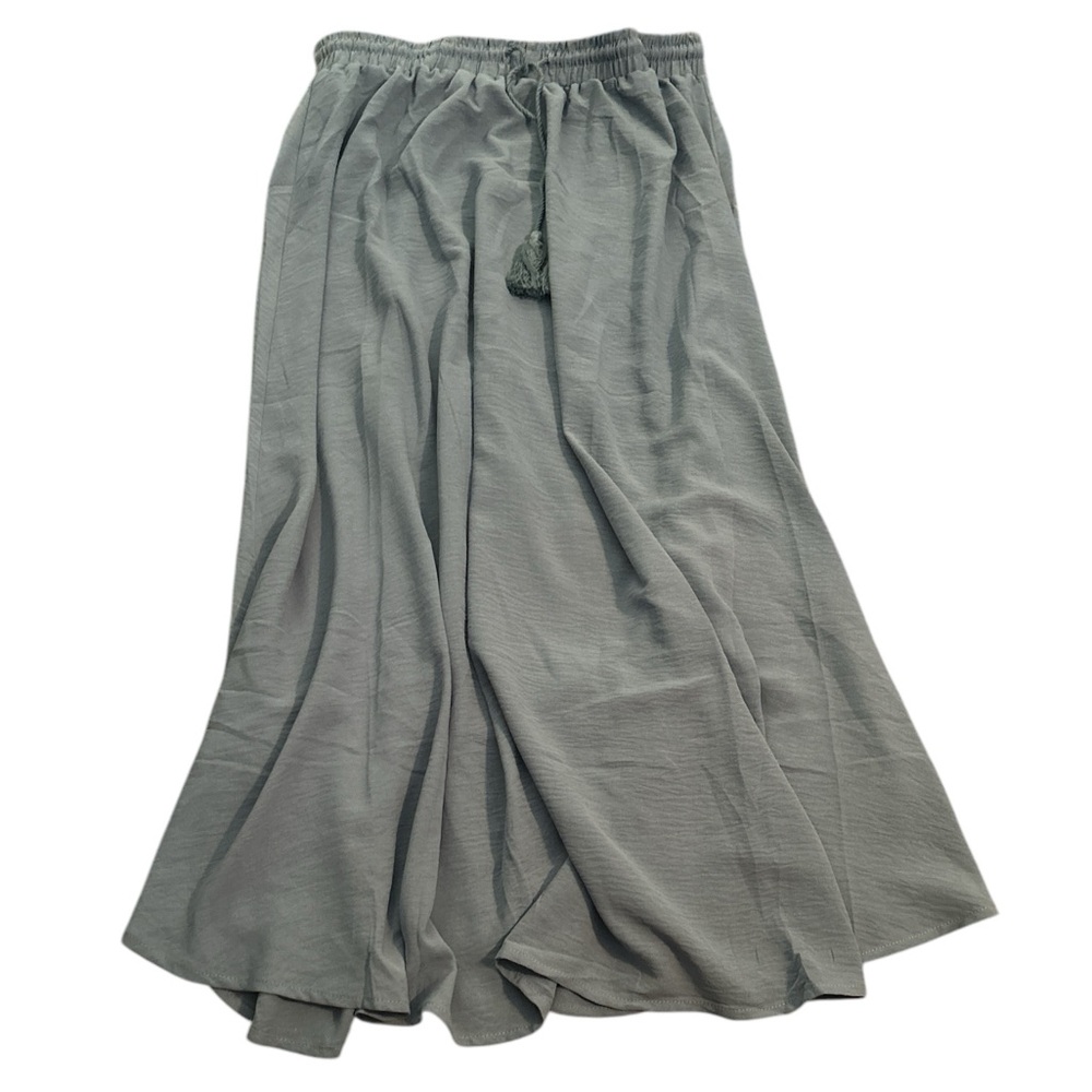 Zeagoo Women’s Sage Green Flowy Maxi Skirt Size Medium Boho A-Line